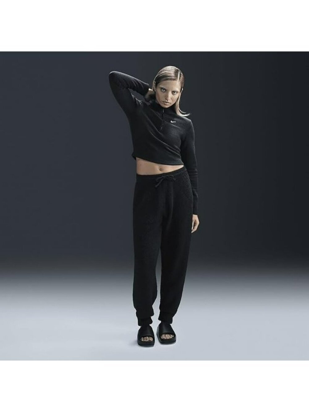 Nike Phoenix Cozy Knit Boucle Oversized Black Joggers Women’s Medium FZ1703-010